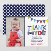 Mr. ONEderful Verjaardag Dank u kaart met Foto (Voorkant / Achterkant)