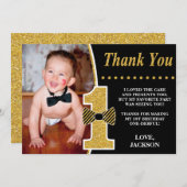 Mr. ONEderful Verjaardag Dank u kaart met Foto (Voorkant / Achterkant)