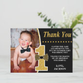 Mr. ONEderful Verjaardag Dank u kaart met Foto (Staand voorkant)