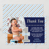 Mr. ONEderful Verjaardag Dank u kaart met Foto (Voorkant / Achterkant)