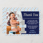 Mr. ONEderful Verjaardag Dank u kaart met Foto (Voorkant / Achterkant)