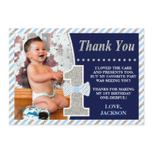 Mr. ONEderful Verjaardag Dank u kaart met Foto