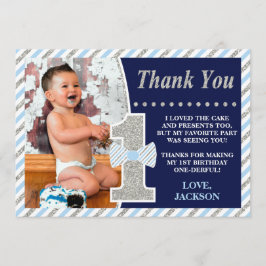 Mr. ONEderful Verjaardag Dank u kaart met Foto