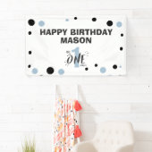 Mr Onederful Verjaardagsbanner Jongen Baby Blauw Spandoek (Insitu)