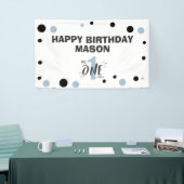 Mr Onederful Verjaardagsbanner Jongen Baby Blauw Spandoek (Beurs)