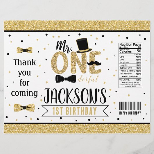 Mr. Onederful Verjaardagsfeestje Chiptas Favoriete Flyer (Voorkant)