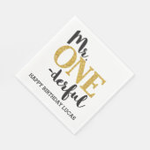 Mr. ONEderful White Luncheon Papieren servetten (Hoek)