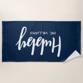 Mr or Mrs Beach Personalized Beach Towels Strandlaken (Voorkant)