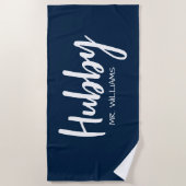 Mr or Mrs Beach Personalized Beach Towels Strandlaken (Voorkant)