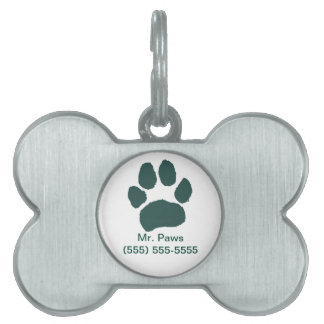 Mr. Paws Pootafdruk Huisdier ID Label Huisdieren Naamplaatje
