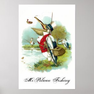 MR PELIKAAN VISSEN POSTER