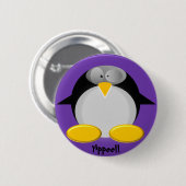 Mr Penguin...Yippee! Ronde Button 5,7 Cm (Voorkant /achterkant)