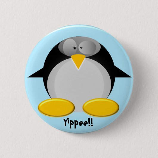 Mr Penguin...Yippee!! Ronde Button 5,7 Cm (Voorkant)