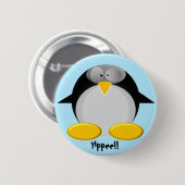 Mr Penguin...Yippee!! Ronde Button 5,7 Cm (Voorkant /achterkant)