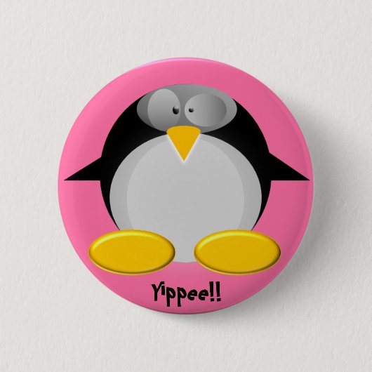 Mr. Penguin...Yippee!! Ronde Button 5,7 Cm (Voorkant)