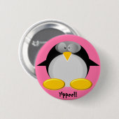 Mr. Penguin...Yippee!! Ronde Button 5,7 Cm (Voorkant /achterkant)