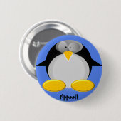 Mr. Penguin......Yippee!!!! Ronde Button 5,7 Cm (Voorkant /achterkant)