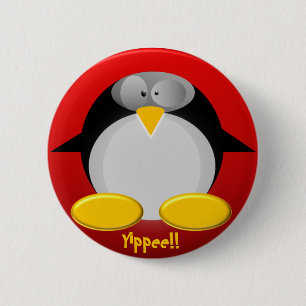 Mr Penguin...Yippee! Ronde Button 5,7 Cm