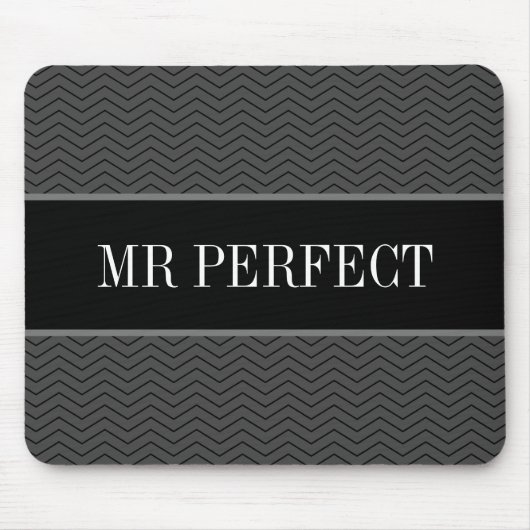 Mr Perfect Dad elegant zigzag chevron stripe gift Muismat (Voorkant)