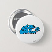 Mr Perfect | Grote blauwe letters Ronde Button 5,7 Cm (Voorkant /achterkant)