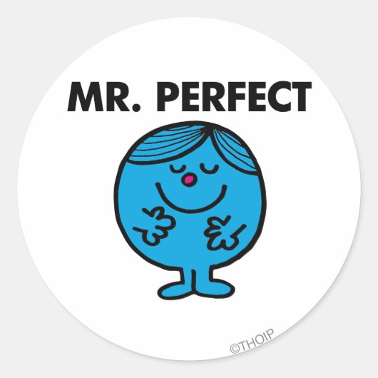Mr Perfect | stille inhoud Ronde Sticker (Voorkant)