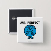 Mr Perfect | stille inhoud Vierkante Button 5,1 Cm (Voorkant /achterkant)