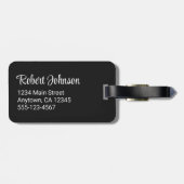 Mr Personalized Elegant Script Groom Name Black Bagagelabel (Achterkant horizontaal)