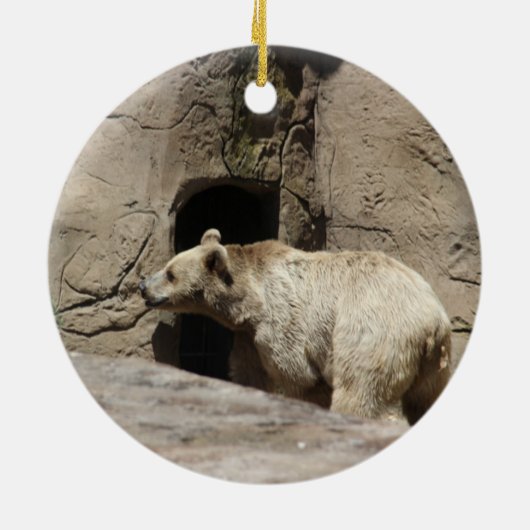 Mr Polar Beer Orniment Keramisch Ornament (Achterkant)