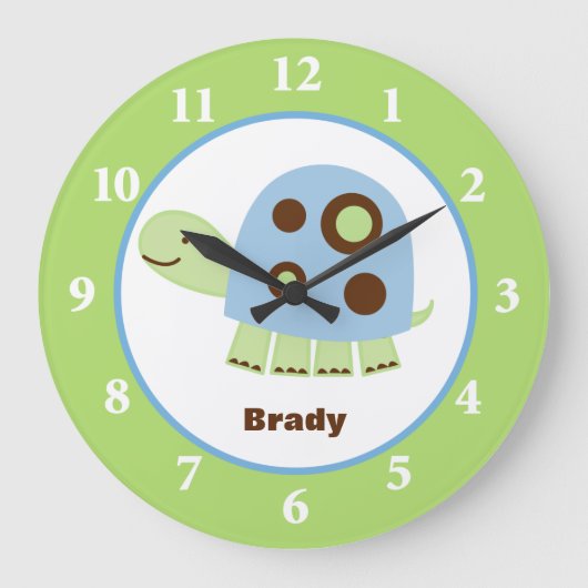 Mr. Pond Turtle Custom Wall Clock Grote Klok (Voorkant)