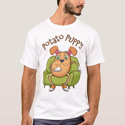 Mr. Potato Puppy T-shirt voor mannen (Voorkant)