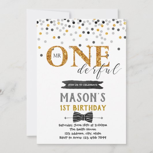 Mr. prachtige verjaardagsuitnodiging kaart (Voorkant)