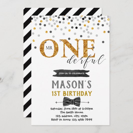 Mr. prachtige verjaardagsuitnodiging kaart (Voorkant / Achterkant)