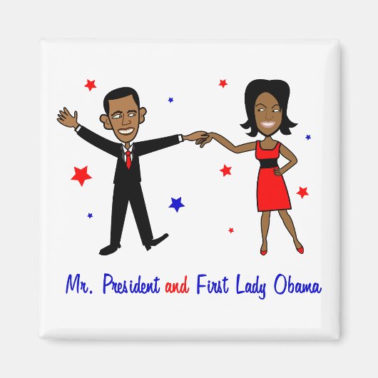 Mr. President en First Lady Obama Magneet (Voorkant)