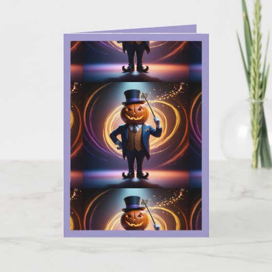 Mr. Pumpkin's Magical Halloween (4) Vakantie Kaart (Voorkant)
