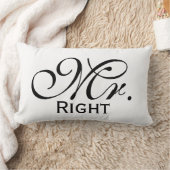 Mr. Rechts scroll tekst in zwart-wit Kussen (Deken)