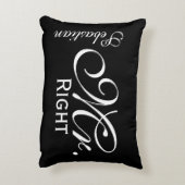 Mr. Rechts scroll tekst zwart-wit gepersonaliseerd Accent Kussen (Achterkant (Verticaal))