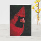 Mr. Red Cardinal Bird Art Wenskaart Kaart (Gele Bloem)