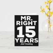 Mr. Right 15 Years Wedding Anniversary Funny Match Kaart (Gele Bloem)