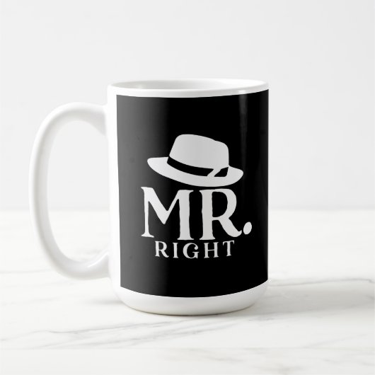 Mr. Right Coffee Mok – Grappig citaat Cadeau voor (Links)