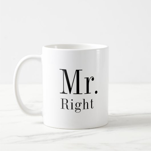 Mr. Right en Mr. Always Right Husband Koffiemok (Links)