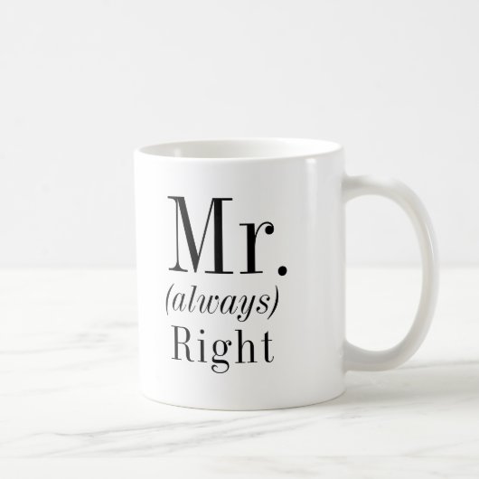 Mr. Right en Mr. Always Right Husband Koffiemok (Rechts)