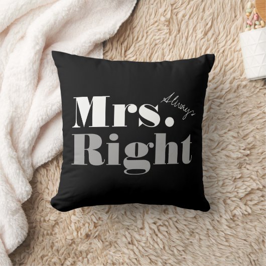 Mr. Right en Mrs. Altijd rechts gooien kussen (Deken)