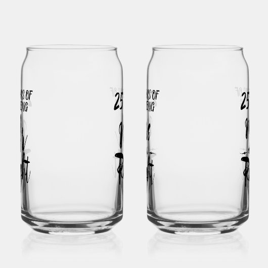 Mr. Right en Mrs. Always Right Jubileum Blikvorm Glas (Links)