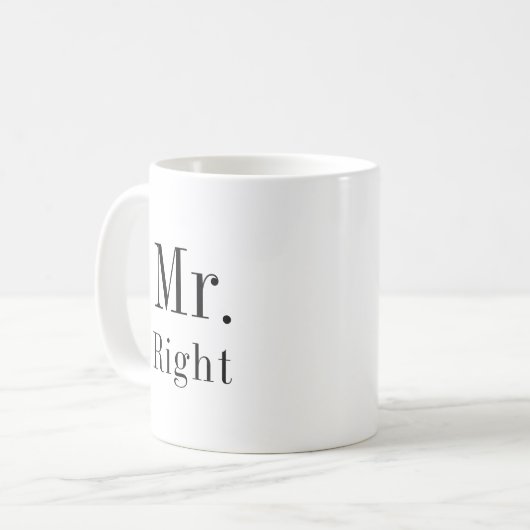 Mr. Right en Mrs. Always Right Passen getrouwd Koffiemok (Voorkant links)