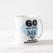 Mr Right Fun Diamond 60ste verjaardag Koffiemok (Voorkant rechts)