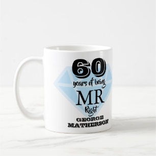 Mr Right Fun Diamond 60ste verjaardag Koffiemok