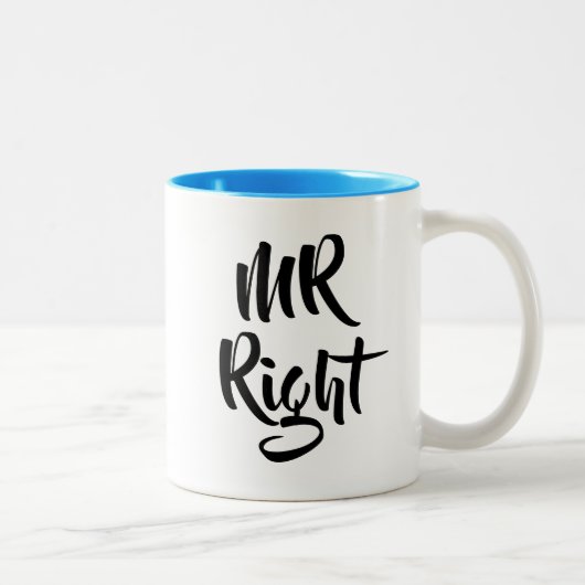 Mr Right Fun Tweekleurige Koffiemok (Rechts)