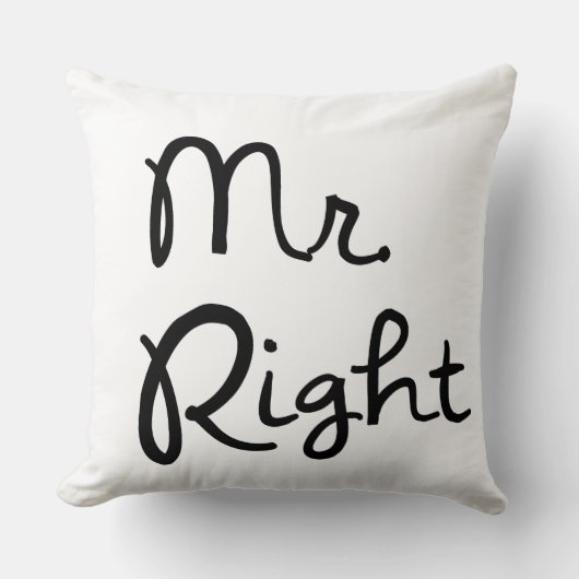 Mr. Right gooien kussen (Voorkant)