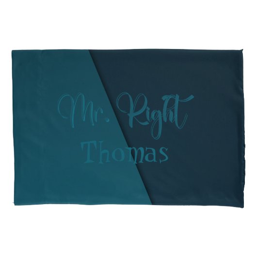 Mr. Right & Mrs. Always Right Custom Couple Kussensloop (Voorkant-Links)