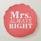 Mr. Right & Mrs. Always Right Custom Kussens (Achterkant)